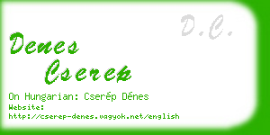 denes cserep business card